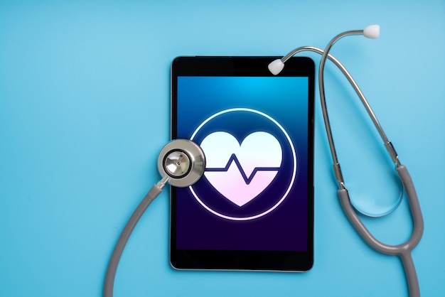 Aplicativo de ícone de cuidados de saúde on-line no telefone inteligente