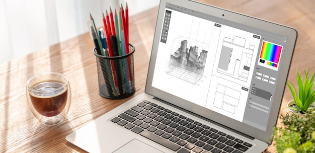 Aplicativo de software de design arquitetônico modish para negócios de arquitetos e designers profissionais