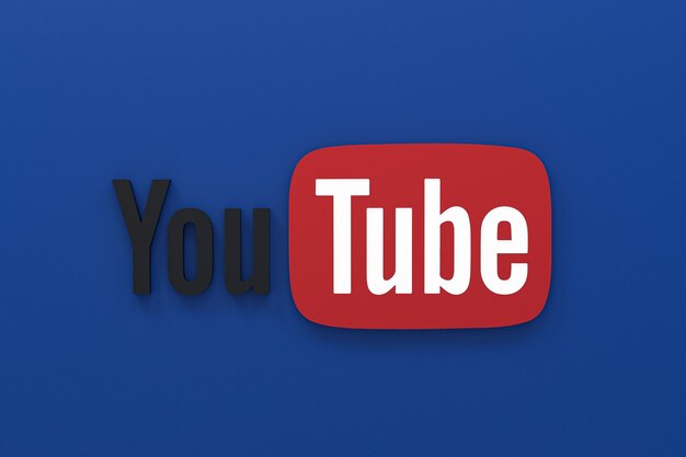 Aplicativo Youtube 3d ícones de mídia social logo renderização em 3d