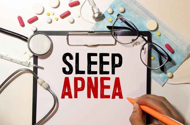 Apneia do sono na lista de diagnósticos conceito médico