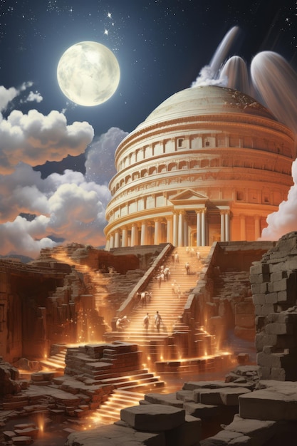 Apocalíptico Flush Gigante Antiguo Demiurgo Envía la Atmósfera de Júpiter Templo Arcología Civilización Sp