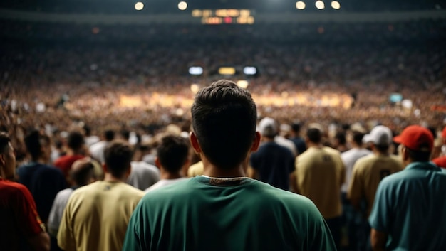 Apoiador da equipe e fã no jogo de basquete assistindo a partida e apoiando os jogadores generativo ai