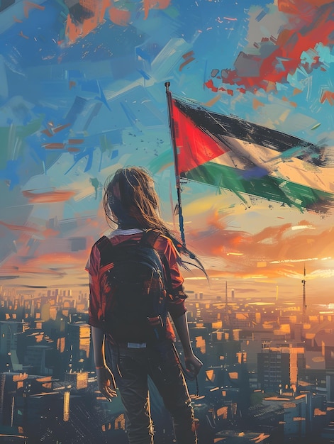 Apoio à Palestina Baixe imagens poderosas da Bandeira da Palestina Livre em árabe e inglês