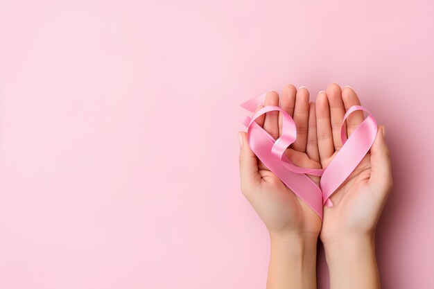 Foto apoio simbólico para os guerreiros do cancro o ciclo rosa da vida