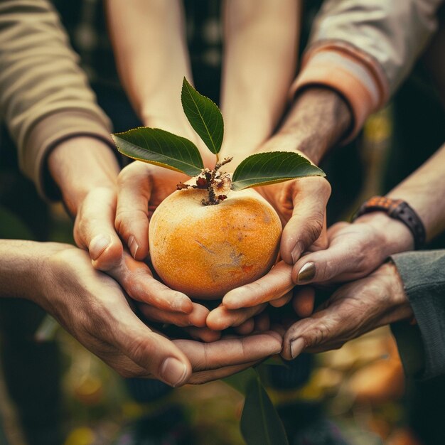 Foto apoyo a la comunidad evento internacional de caridad y filantropía con símbolo naranja