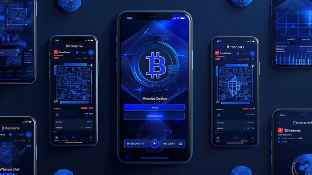 App Design Bitshares Criptomoeda Intercâmbio Descentralizado Móvel Layou Cripto Conceito Ideia Layout