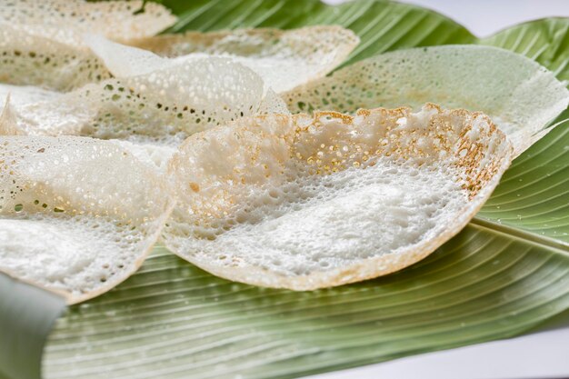 Appam ou velliappam ou kallappam ou paalappam saboroso e delicioso café da manhã no sul da Índia