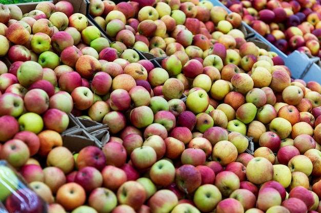 Appetitlich saftige Äpfel auf der Theke Vitamine und Vegetarismus