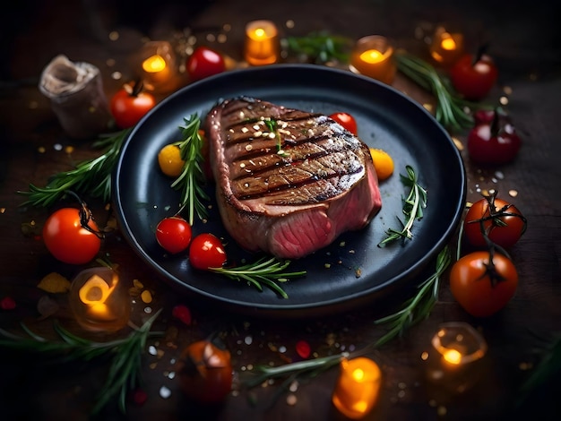 Appetitliche Lendensteak-Food-Kunst Ai generativ