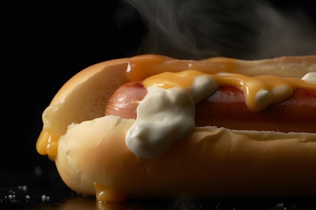 Appetitreiches Hot-Dog-Neuronen-Netzwerk ai generiert