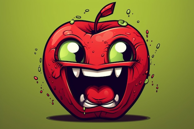 Apple-Foto-Vektor-Illustration-Bild-Charakter 3D-Low-Poly-Bild-Cartoon