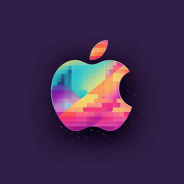 Foto apple-logo-design gemischt und pinselfarbe ki-generiertes bild