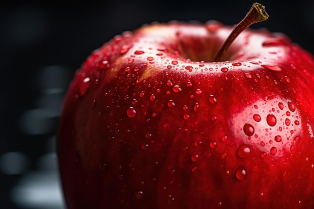 Apple Splash Dramático Apple em um fundo escuro com Water Splash Generative AI