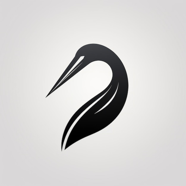 Apreciador de minimalismo abstrato de ícone Black Heron com tipografia elegante