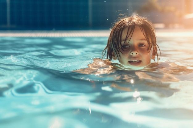 Aprender a nadar na piscina