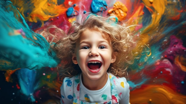 aprendizaje colorido de la infancia con equipos de arte vibrantes