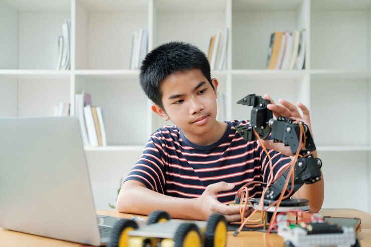 Foto aprendizaje estudiantil robótica educativa stem para la creación de proyectos basados en estudios para robots de innovación