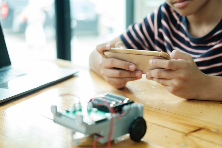 Foto aprendizaje estudiantil robótica educativa stem para crear estudios basados en proyectos para la innovación