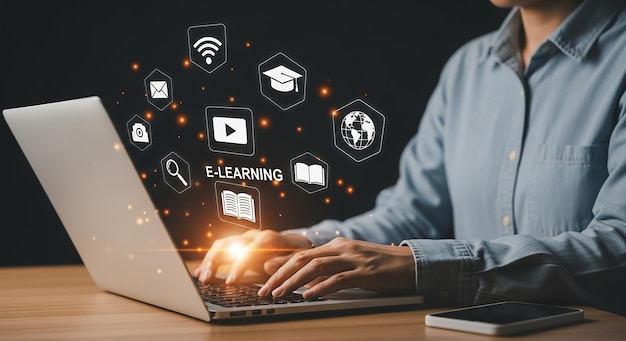 Aprendizaje en línea aulas virtuales herramientas de aprendizaje electrónico educación digital estudio a distancia