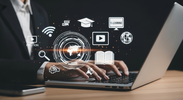 Aprendizaje en línea aulas virtuales herramientas de aprendizaje electrónico educación digital estudio a distancia