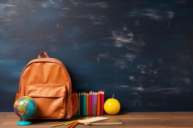 Aprendizaje organizado con mochila y útiles escolares