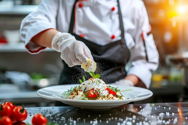 Apresentação artística moderna da comida