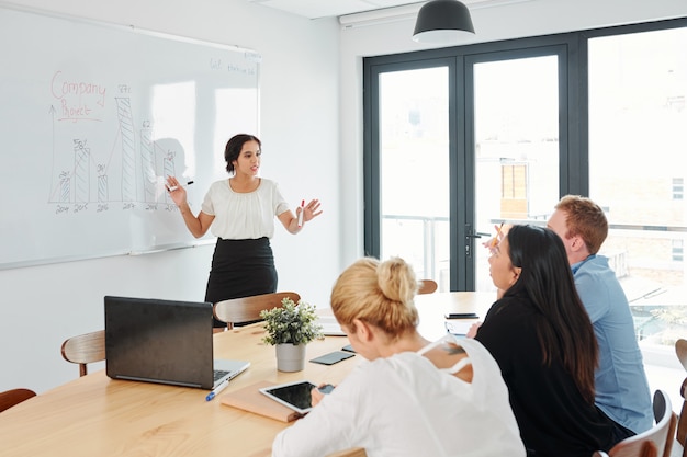 Apresentação de negócios no escritório