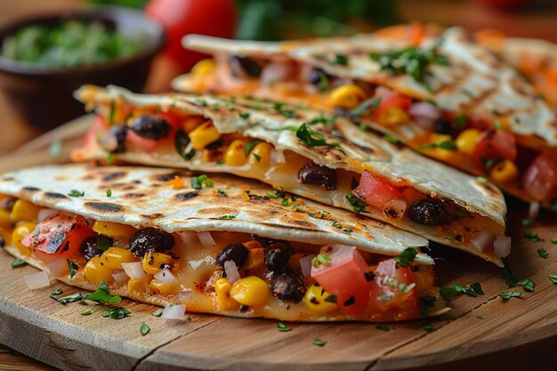 Apresentação de Quesadillas Vegetarianas Clássicas