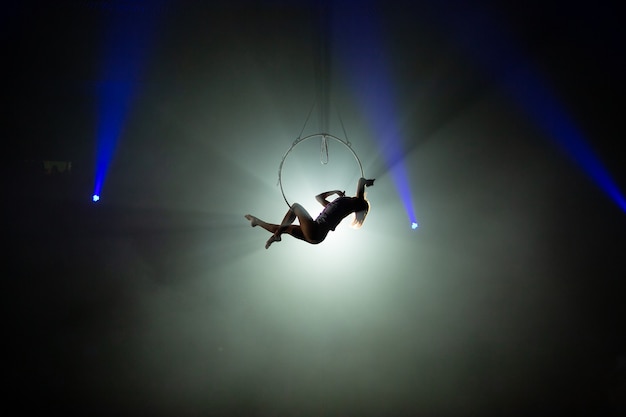 Apresentações de artistas em altura sob a cúpula do circo