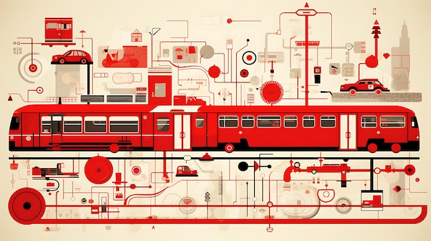 Apresentando nova postagem na mídia social da empresa de transporte destacando linhas dinâmicas