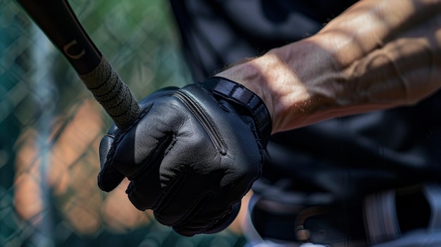 El apretamiento ritual de los guantes de bateo antes de agarrar el bate