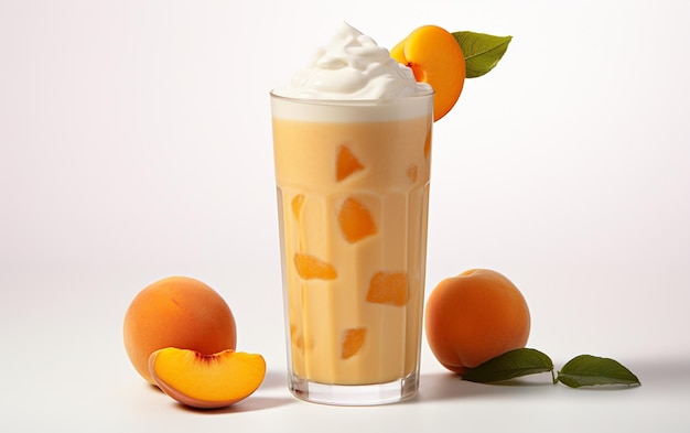 "Apricot Shake auf weißem Hintergrund"