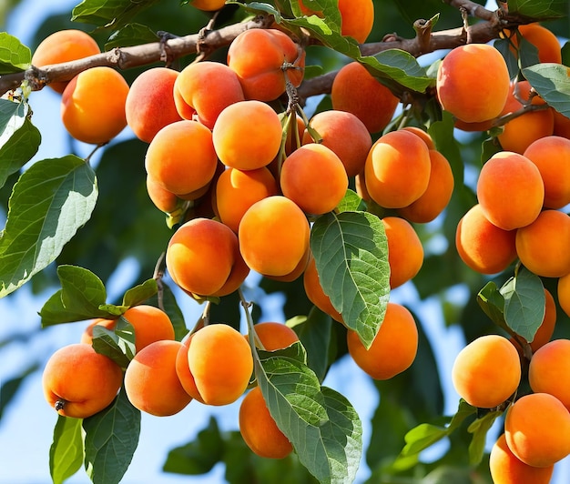 Aprikosen auf einem Zweig