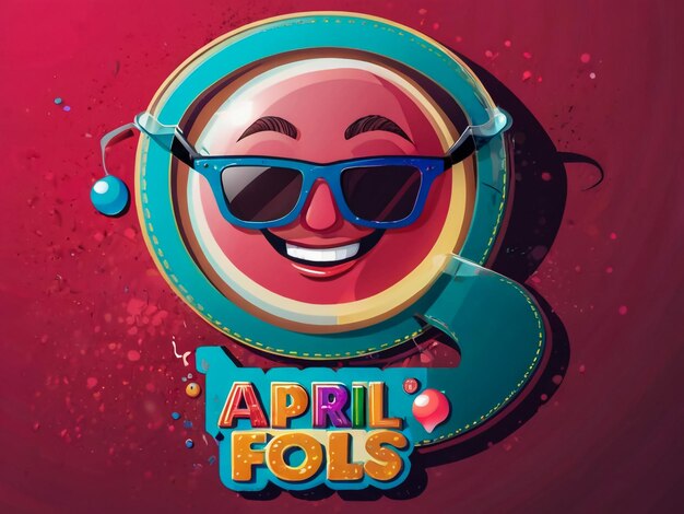 April Fools Day-Text und lustige Brille EPS 10 Vektorillustration für die Werbekampagne von Grußkarten