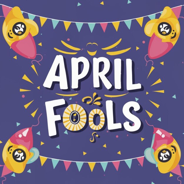 Foto april fools typografie text auf banner april fools festival grußkarte