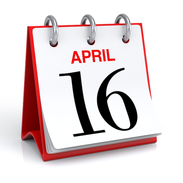 April Kalender 3D-Rendering