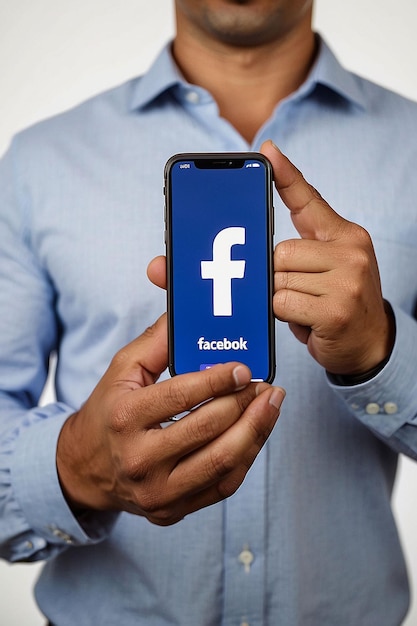 Foto aproveitando conexões globais empresário se envolve com o facebook para networking internacional
