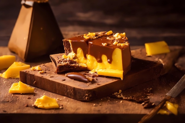 Aproveite o delicioso delicioso queijo de chocolate que é atraente