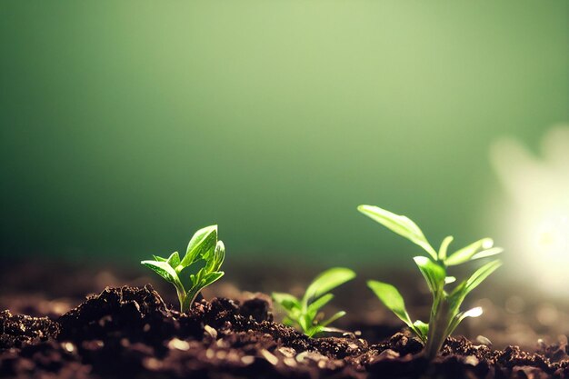 Aproximação de mudas de plantas em solo secoSalvar o planetaConceito de meio ambiente plantando vegetais