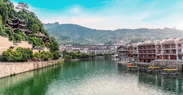 Aproximação do cenário da cidade antiga de fenghuang