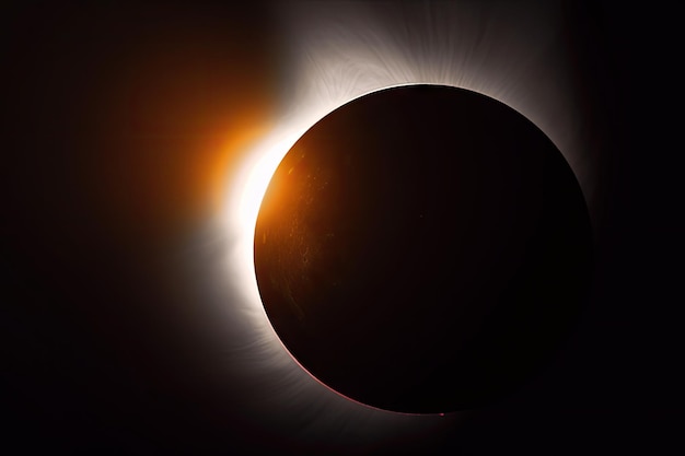 Foto aproximação do eclipse solar com o sol obscurecido pela lua criada com ai generativo