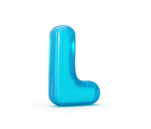 Aqua Blue Jelly L Brief isoliert auf weißem Hintergrund 3D-Darstellung