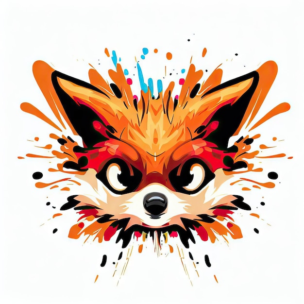 Aqua Intrigue Splash Fox Vector IA generativa