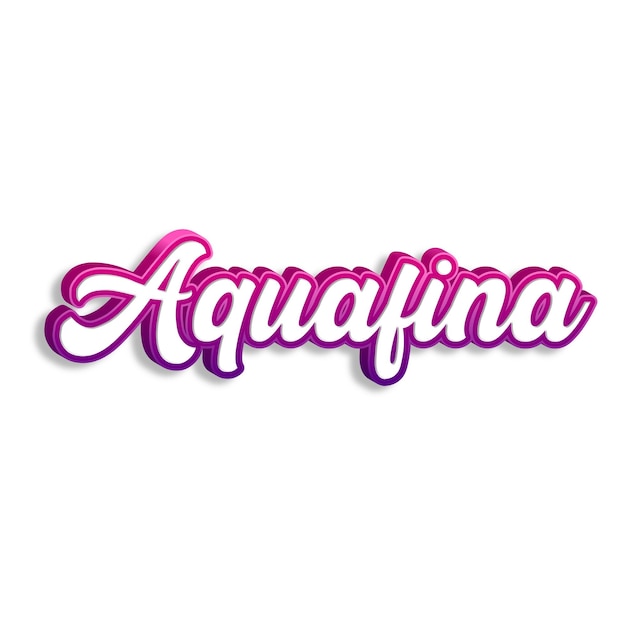 Aquafina tipografia 3d design amarelo rosa branco fundo foto jpg.