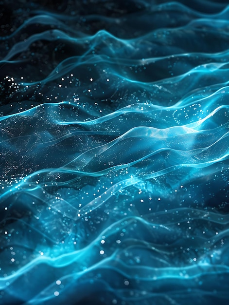 Aquamarine Dust Ocean With Light Blue Glowing Dust Ocean Wave Effect FX Texture Film Filter BG Art (Filmfilter mit Textur von FX)