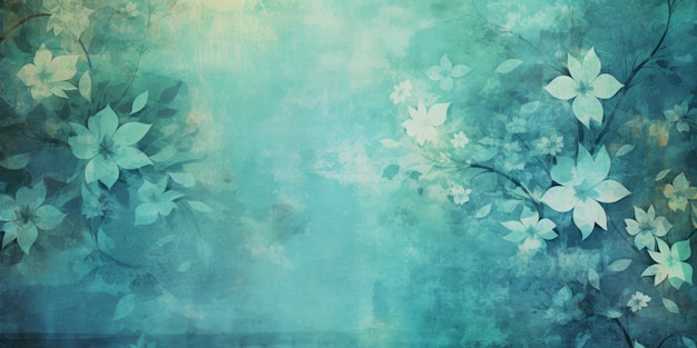 Aquamarine fundo floral abstrato com texturas grunge naturais ar 21 Job ID aba2f1f015ac4d48a7c37921bb128661