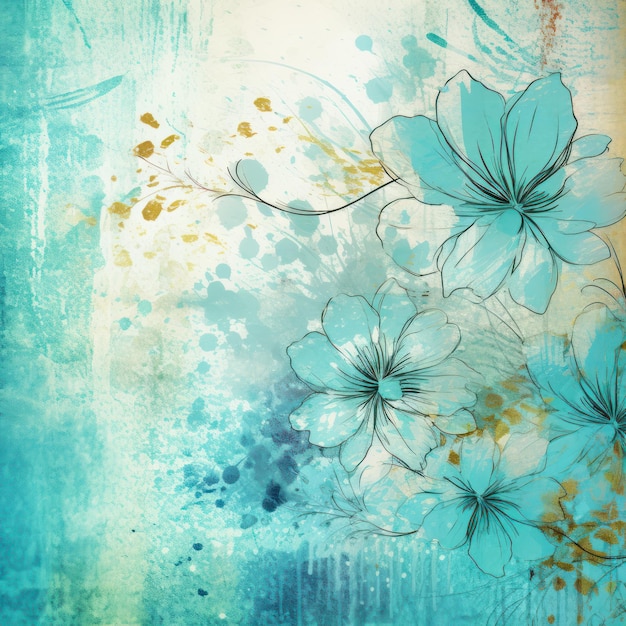 Aquamarine fundo floral abstrato com texturas grunge naturais Job ID 8b7e264b5bca4b3d9e894653bb72d236