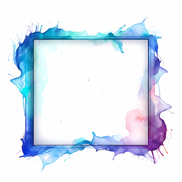 aquarel_frame_with_shadow_on_a_white_background