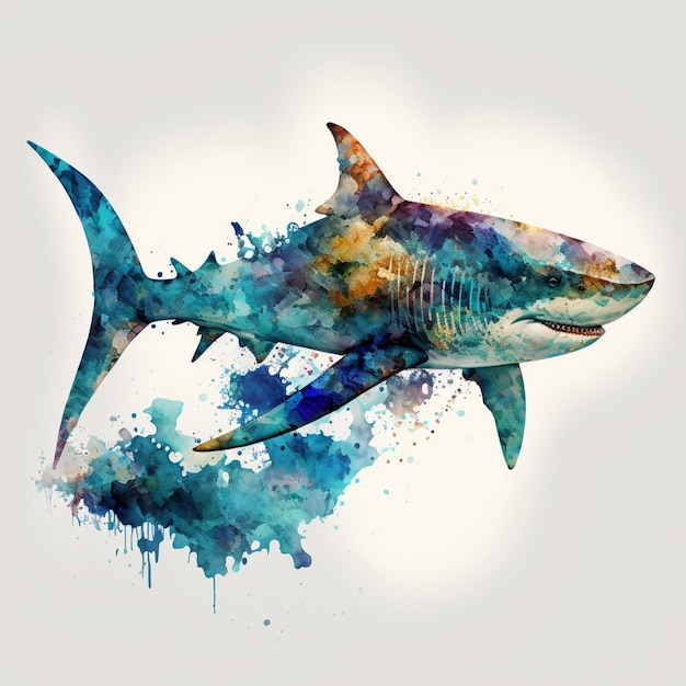 Aquarela Abstrata Animais Marinhos Criaturas Oceânicas