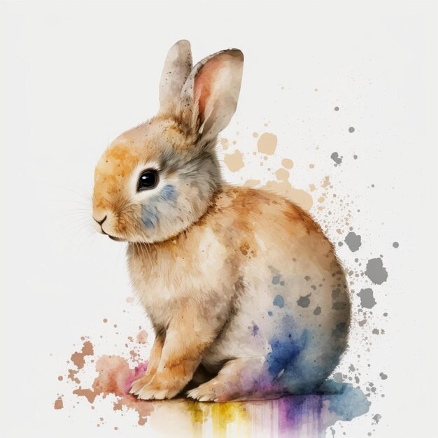 Aquarela abstrata de animais bebê